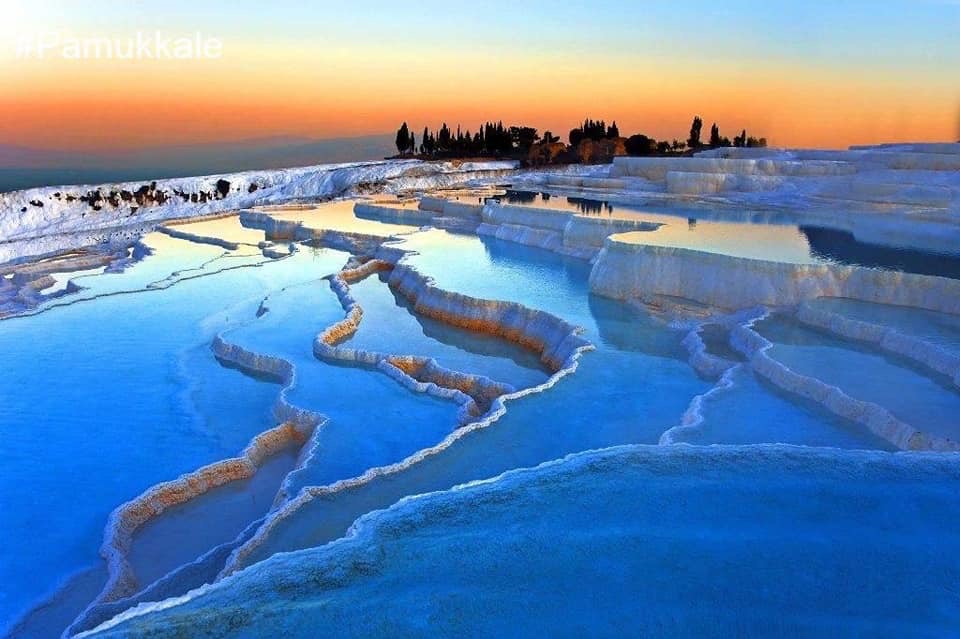 zonsondergang in Pamukkale